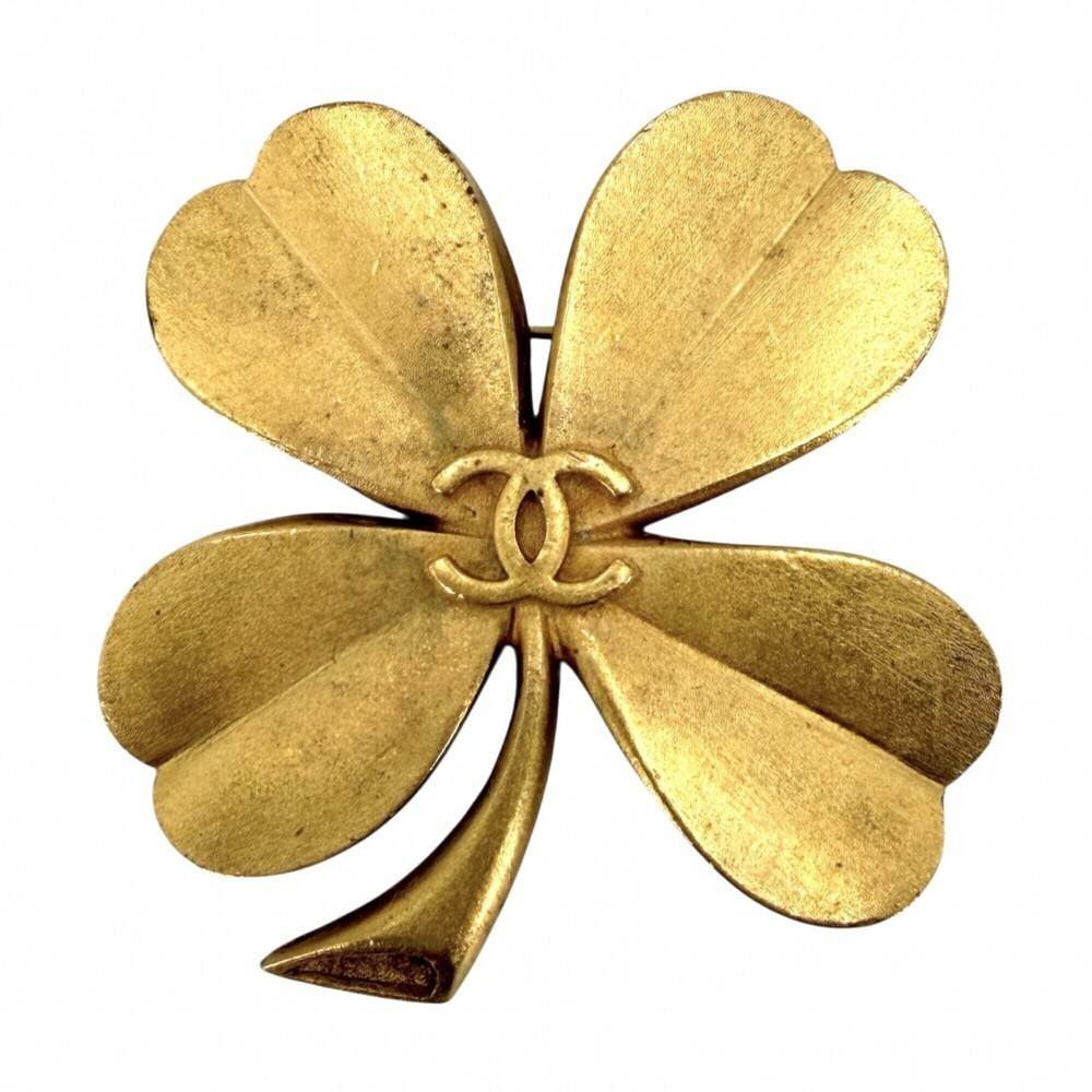 Chanel Brooch for Women, Coco Mark, Clover Design, Vintage, CHANEL GP 93A Gol...